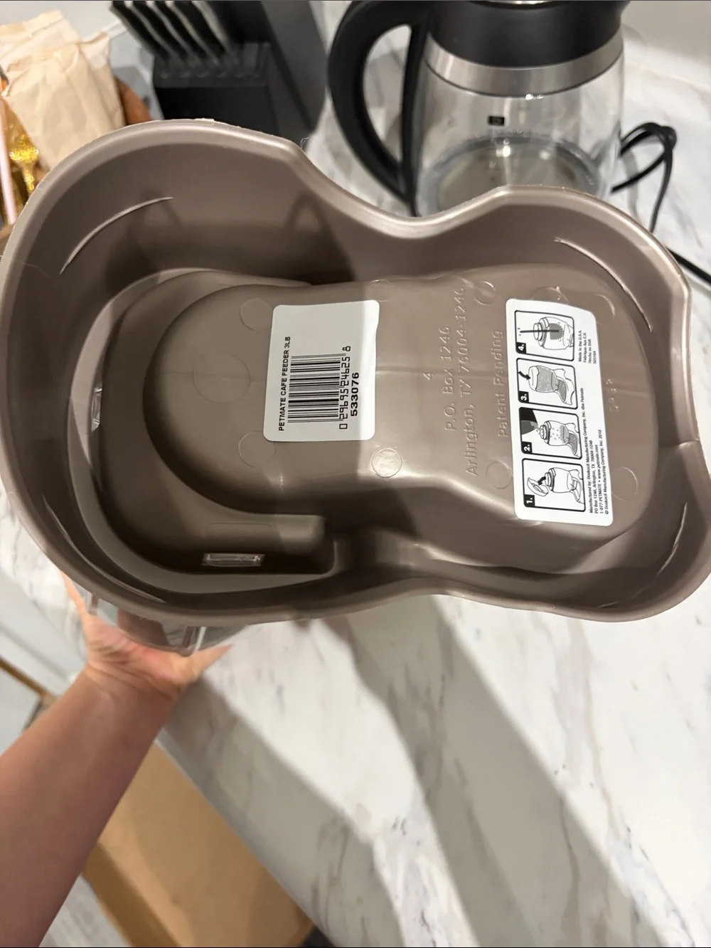 NWT Petmate Gravity Pet Feeder in Metallic Taupe